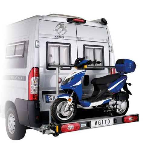 Motorbike carrier for Agito 1 vans with a loaded scooter