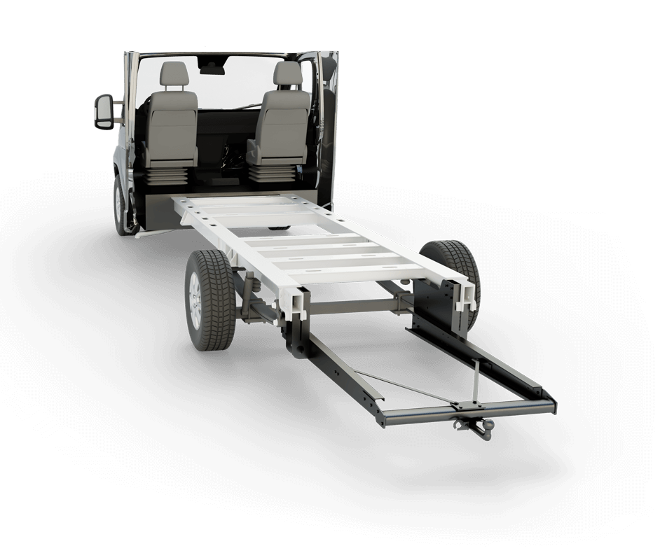 Châssis Fiat en vue de 3 quarts arrière